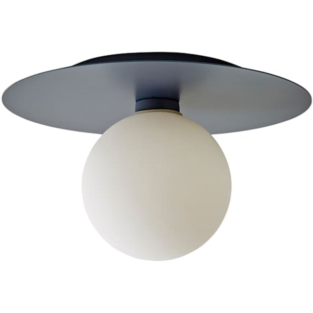 ValueLights Darla Navy Frosted Globe Bathroom Flush Ceiling Light Fitting and Bulb - image 1