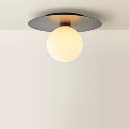 ValueLights Darla Navy Frosted Globe Bathroom Flush Ceiling Light Fitting and Bulb - thumbnail 3