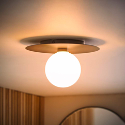 ValueLights Darla Navy Frosted Globe Bathroom Flush Ceiling Light Fitting and Bulb - thumbnail 2