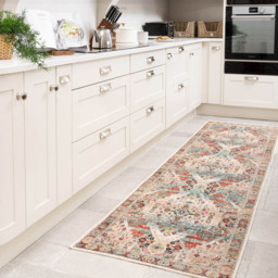 Kukoon Distressed Vintage Beige and Grey Rug 80 x 300cm - thumbnail 3