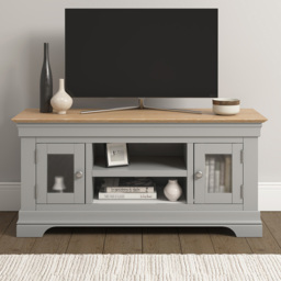 Seconique Bordeaux Pebble Grey and Oak Small TV Stand - thumbnail 1