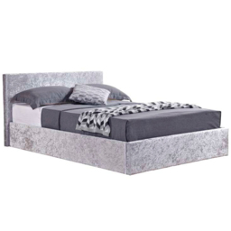 Berlin Small Double Steel Crushed Velvet Ottoman Bed - thumbnail 2