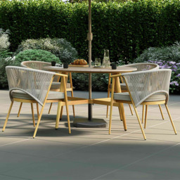 Charles Bentley Almada Rope Weave 4 Seater Garden Dining Set