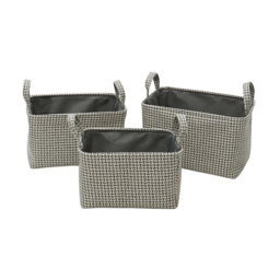 JVL Silva Rectangular Fabric Storage Basket with Handle 3 Pack