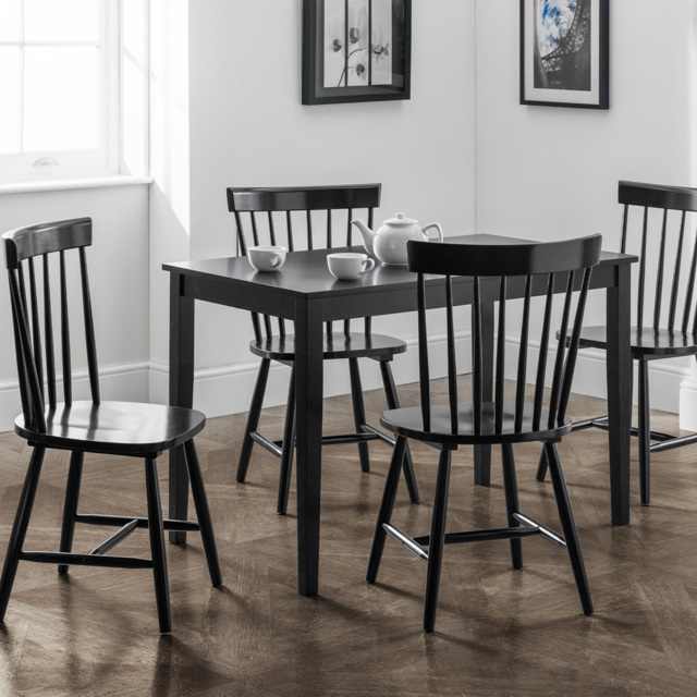 Julian Bowen Torino Set of 4 Black Chairs - image 1