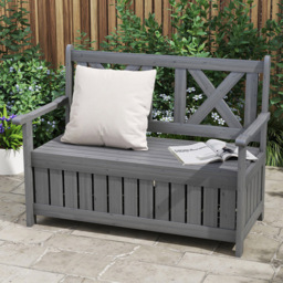 Outsunny Charcoal Grey Wooden Garden Storage Bench
