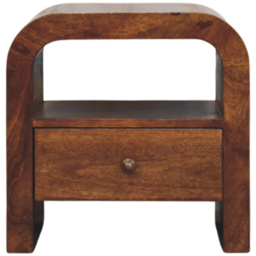 Artisan Furniture Darcy Chestnut Single Drawer Single Shelf Solid Wood Nightstand - thumbnail 2