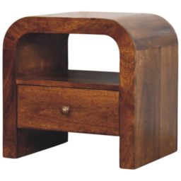 Artisan Furniture Darcy Chestnut Single Drawer Single Shelf Solid Wood Nightstand - thumbnail 3
