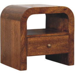 Artisan Furniture Darcy Chestnut Single Drawer Single Shelf Solid Wood Nightstand - thumbnail 4
