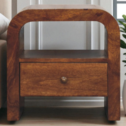 Artisan Furniture Darcy Chestnut Single Drawer Single Shelf Solid Wood Nightstand - thumbnail 1