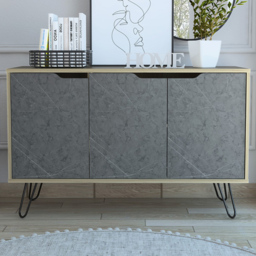 Core Products Manhattan 3 Doors Pine and Grey Medium Sideboard