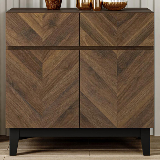 Camborne 2 Door 2 Drawer Brown Sideboard - image 1