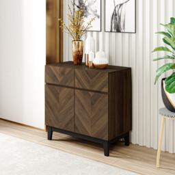 Camborne 2 Door 2 Drawer Brown Sideboard - thumbnail 2