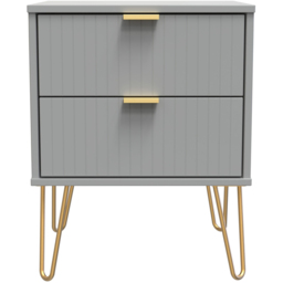 Crowndale 2 Drawer Dusk Grey Bedside Table Ready Assembled - thumbnail 3