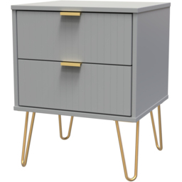 Crowndale 2 Drawer Dusk Grey Bedside Table Ready Assembled - thumbnail 2