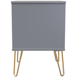 Crowndale 2 Drawer Dusk Grey Bedside Table Ready Assembled - thumbnail 4