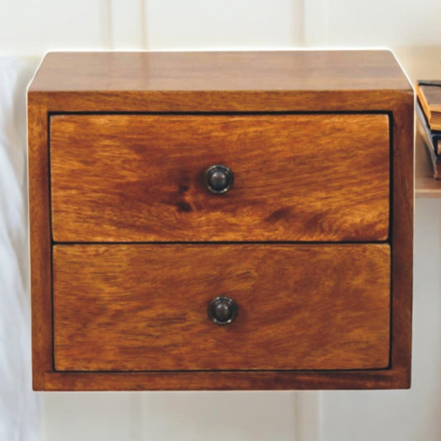 Artisan Furniture Solis Chestnut 2 Drawer Mango Wood Wall-Mounted Nightstand - image 1