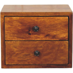 Artisan Furniture Solis Chestnut 2 Drawer Mango Wood Wall-Mounted Nightstand - thumbnail 2
