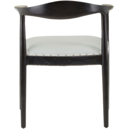 Premier Housewares Kendari Open Back Grey Leather Chair - thumbnail 3