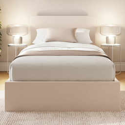 GFW Natural Single Velvet End Lift Ottoman Bed