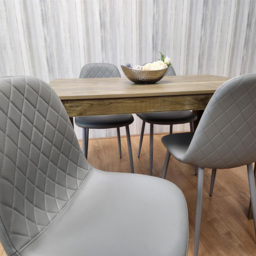 Portland 4 Seater Dining Set Rustic Effect and Grey Gem - thumbnail 3