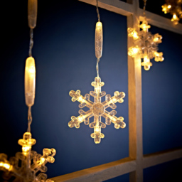 The Christmas Workshop 152 LED Snowflake Curtain String Light Warm White - thumbnail 2