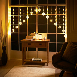 The Christmas Workshop 152 LED Snowflake Curtain String Light Warm White - thumbnail 1