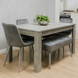 Kosy Koala Grey 6 Seater Stone Dining Set - thumbnail 1