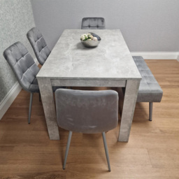Kosy Koala Grey 6 Seater Stone Dining Set - thumbnail 4