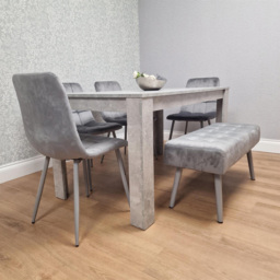 Kosy Koala Grey 6 Seater Stone Dining Set - thumbnail 3