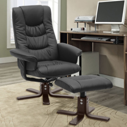 Living and Home Duck Feet Black Armchair with Footrest