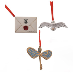 Harry Potter Letter Owl and Key Hanging Decorations 3 Piece - thumbnail 1