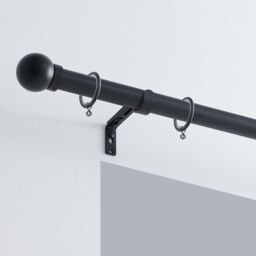 Black Extendable Curtain Pole with Ball Finial- 120-210cm (Dia 25/28mm) - thumbnail 2