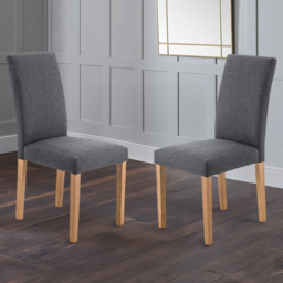 Julian Bowen Hastings Slate and Oak Dining Chairs Set of 2