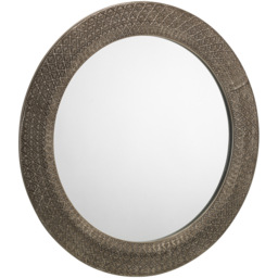 Julian Bowen Cadence Large Round Pewter Wall Mirror