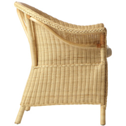Desser Furniture King Adult Sized Natural Wicker Loom Chair with Cushion - thumbnail 4