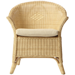 Desser Furniture King Adult Sized Natural Wicker Loom Chair with Cushion - thumbnail 3