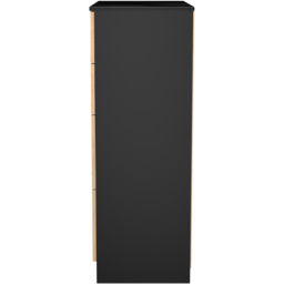 Crowndale Java Slatt Effect and Black 4 Drawer Deep Chest - thumbnail 3