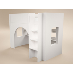 Flair Kaska White Single Ribbed Panel Mid Sleeper Bed - thumbnail 2
