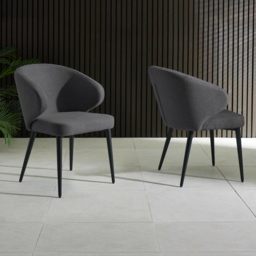 Julian Bowen Marcus Mid Grey Fabric Dining Chair Set of 2