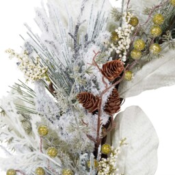 Mistletoe Cottage Frosted Magnolia Leaf Christmas Wreath 56cm - thumbnail 2