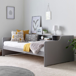 Tyler Single Grey Guest Bed with Pocket Mattress