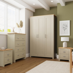 GFW Lancaster Cream 4 Piece Bedroom Furniture Set