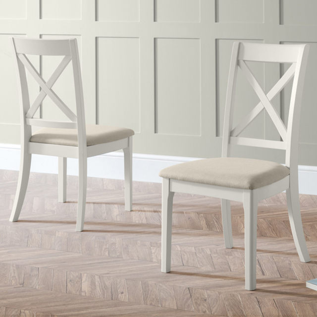 Julian Bowen Provence Ivory and Grey Dining Chairs Set of 2 - image 1
