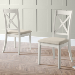 Julian Bowen Provence Ivory and Grey Dining Chairs Set of 2