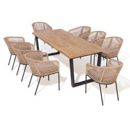 Rowlinson Oslo Natural 8 Seater Dining Set - thumbnail 2