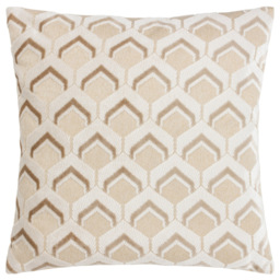 Paoletti Ledbury Warm Taupe Velvet Jacquard Cushion - thumbnail 1