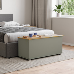 Vida Designs Arlington Oak and Grey Wooden Storage Ottoman - thumbnail 4