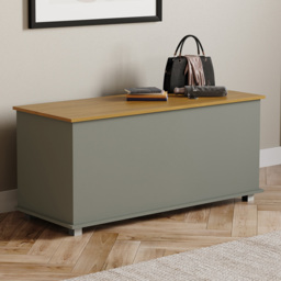 Vida Designs Arlington Oak and Grey Wooden Storage Ottoman