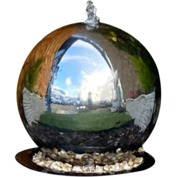 Tranquillity Mains Powered Stainless Steel Sphere LED Water Feature 75cm - thumbnail 1
